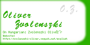 oliver zvolenszki business card